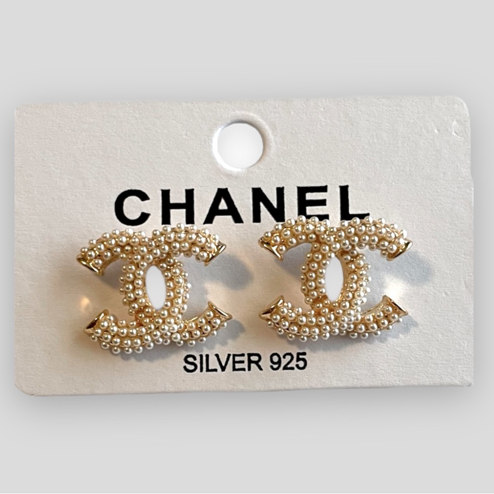Initials CC Pearl Earrings